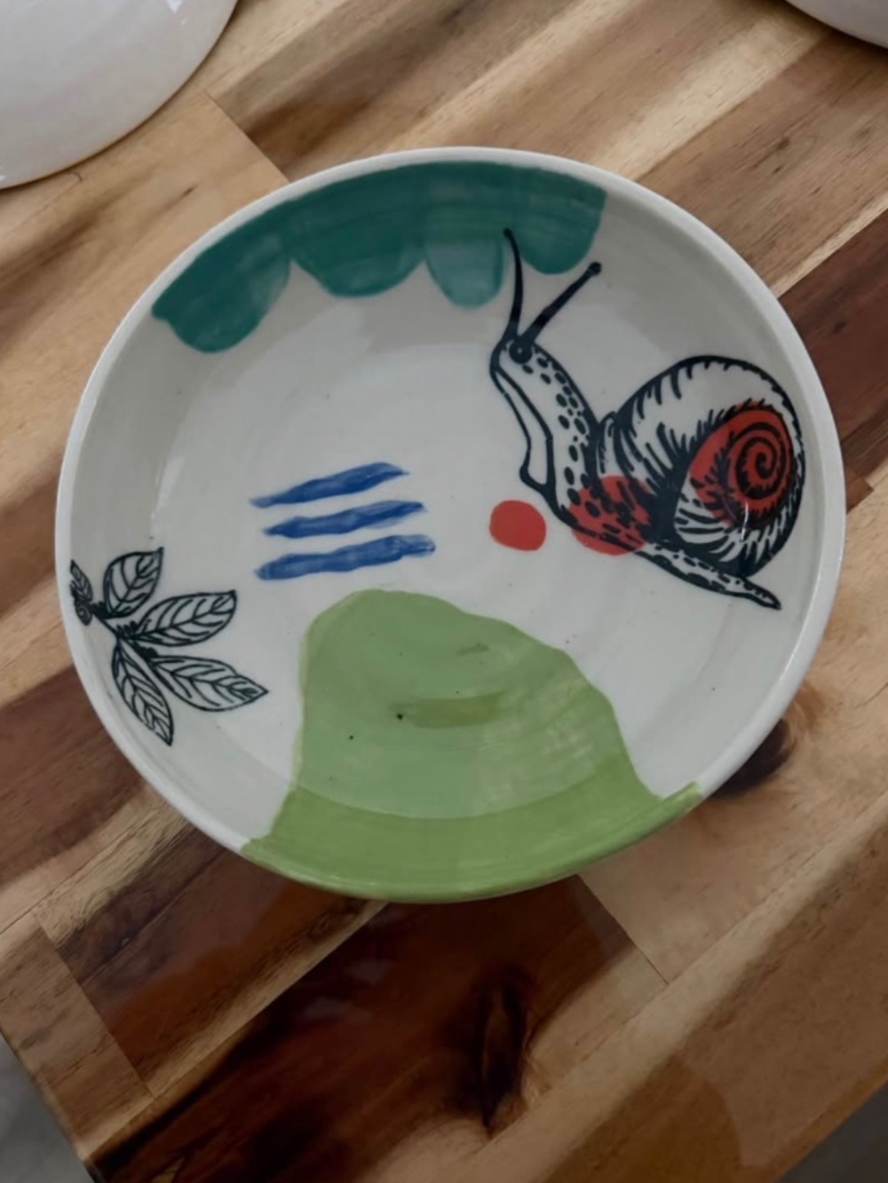 set of three handmade hand-painted pasta dishes